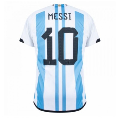 Moški Nogometni dresi Argentina Lionel Messi #10 Domači SP 2022 Kratek Rokav